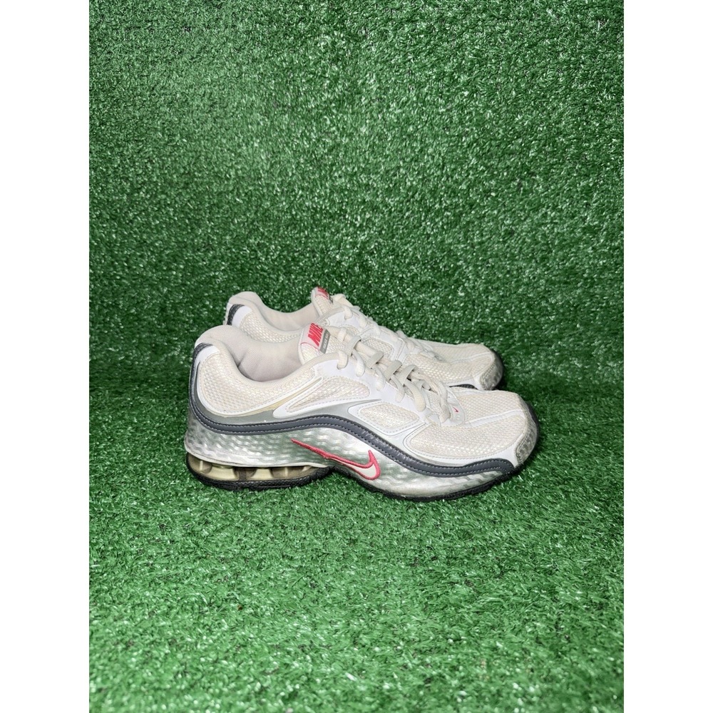 Nike Reax Run 5 Womens Size 7.5 White Silver Pink Running Walking Shoes Sneakers